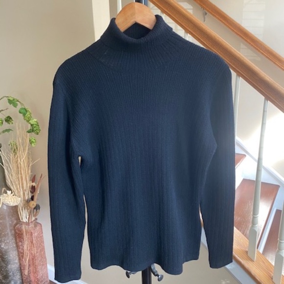 Laura Ashley Pure New Wool Knit Turtleneck Sweater Size 12 - Picture 1 of 10